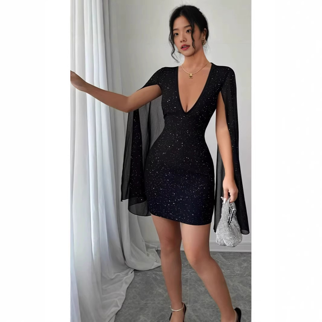 Midi Dress - V-Ausschnitt Bodycon Midikleid Elegante Formelle Bürokleidung