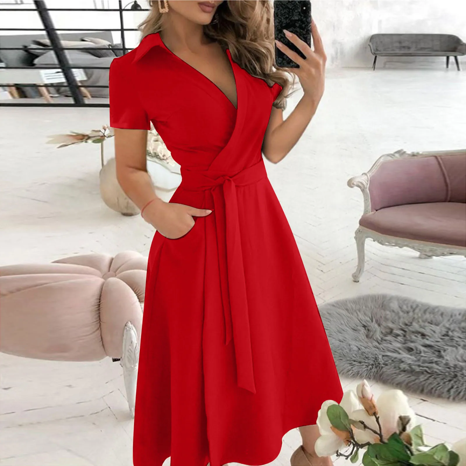 Frühling Sommer Mode Büro Gera – Women'S Red Formal Wear Bewertung und Preis