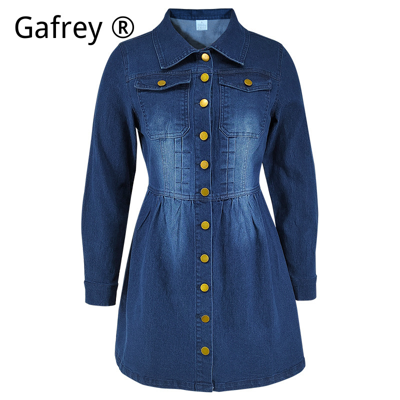 Damen Neues Langarm-Jeanskleid – Midi Dress Bewertung und Preis