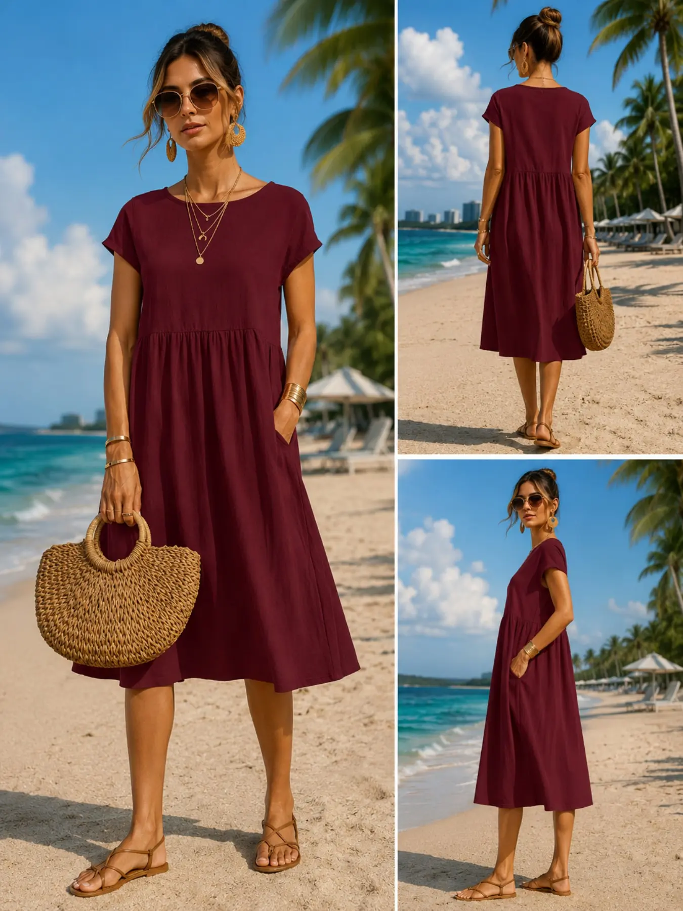 Damen-Freizeitkleid in Midi-Lä – Midi Dress Bewertung und Preis